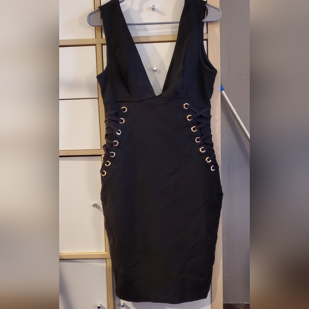 Iris Black Pencil Event Dress Size L